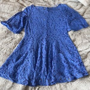 Free People lilac Blue Lace Fit-and-Flare Dress